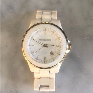 White and gold Michael Kors watch